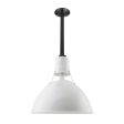 14" Wilcox Uplight, 200-White, 12" Stem, 100-Black Mounting Finish, Standard Canopy