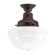 Acorn Semi-Flush, 615-Oil-Rubbed Bronze, Opaque Glass, No Painted Band