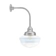 Acorn Gooseneck, 975-Galvanized, Clear Glass, Five Painted Band, 715-Delphite, G12 Gooseneck Arm, 975-Galvanized, Shown with 1890 Edison Bulb
