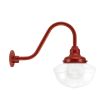 Acorn Gooseneck, 400-Barn Red, Clear Glass, No Painted Band, G15 Gooseneck Arm, 400-Barn Red, G40 Gooseneck Arm
