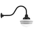 Acorn Gooseneck, 100-Black, Opaque Glass, Five Painted Band, 100-Black, G22 Gooseneck Arm, 100-Black