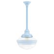 Acorn Stem Mount, 715-Delphite Blue, Clear Glass, Three Painted Band, 715-Delphite Blue, Shown with 1890 Edison Bulb