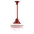 Acorn Stem Mount, 400-Barn Red, Opaque Glass, Five Painted Band, 400-Barn Red