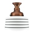 Drum Semi-Flush, 996-Natural Weathered Copper, Four Painted Band, 100-Black