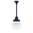 Round Stem Mount, 705-Navy, Opaque Glass, Three Painted Band, 715-Delphite Blue, Mounting in 705-Navy