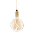 Downtown Minimalist Wooden Socket Pendant, Maple Wood, CSGW-Gold & White Cloth Cord, Shown with Voronoi I Tala Lamp