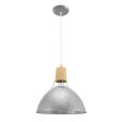 14" Shade in 975-Galvanized, Maple Wood, SWH-Standard White Cord, Canopy in 975-Galvanized