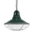 14" Aero Vented, 300-Dark Green, Narrow Slot Vents, Wire Cage, 975-Galvanized, CSGW-Gold & White Cloth Cord
