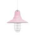 12" Aero Nautical LED, 480-Blush Pink, WGG-Wire Guard, 200-White, RIB-Ribbed Glass, SWH-Standard White Cord