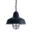 12" Avalon Nautical LED, 705-Navy, CGG-Standard Cast Guard, RIB-Ribbed Glass, CRZ-Red Chevron Cord