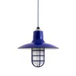 12" Dominion Nautical LED, 750-Cobalt, CGG-Standard Cast Guard, FST-Frosted Glass, CSUW-Blue & White Cloth Cord
