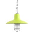 14" Dominion Nautical LED, 380-Chartreuse, TGG-Heavy Duty Cast Guard, 975-Galvanized, FST-Frosted Glass, Mounting in 975-Galvanized, SWH-Standard White Cord