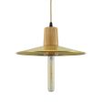12" Shade in 997-Natural Raw Brass, Ash Wood, CSGW-Gold & White Cloth Cord (Shown with Totem III Tala Lamp)