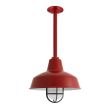 12" Avalon Nautical LED, 400-Barn Red, CGG-Standard Cast Guard, 100-Black, FST-Frosted Glass