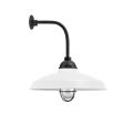 16" Bridgeport LED, 200-White, WGG-Wire Guard, 100-Black, RIB-Ribbed Glass, G13 Gooseneck Arm, Mounting in 100-Black