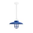 12" Bridgeport LED, 700-Royal Blue, CGG-Standard Cast Guard, RIB-Ribbed Glass, Mounting in 200-White