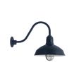 14" Dino Nautical LED, 705-Navy, TGG-Heavy Duty Cast Guard, 975-Galvanized, FST-Frosted Glass, G11 Gooseneck Arm