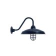 16" Marathon Nautical LED, 705-Navy, CGG-Standard Cast Guard, RIB-Ribbed Glass, G26 Gooseneck Arm