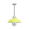 12" Rochester LED, 380-Chartreuse, CGG-Standard Cast Guard, 975-Galvanized, RIB-Ribbed Glass, Mounting in 975-Galvanized