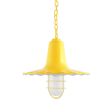 12" Seaside Nautical LED, 500-Buttery Yellow, WGG-Wire Guard, FST-Frosted Glass, CSW-White Cloth Cord