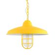 14" Marathon Nautical LED, 500-Buttery Yellow, CGG-Standard Cast Guard, FST-Frosted Glass, CSW-White Cloth Cord