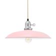 16" Sinclair Spoke Top Pendant, 480-Blush Pink, Cup in 975-Galvanized, Turn Key Switch, CSGW-Gold & White Cloth Cord, Nostalgic Edison-Style Victorian 40 Watt Light Bulb
