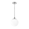 8" Glass Ball Stem Mount Pendant, Opaque Glass, 975-Galvanized