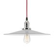 15" Conoco Industrial Pendant, 800-Industrial Grey, NS-Nickel Socket with No Switch, CSR-Red Cloth Cord, Nostalgic Edison-Style 1910 Era 60 Watt Light Bulb