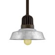 12" Scrimmage, 975-Galvanized, Heat Sink in 615-Oil-Rubbed Bronze, Mounting in 615-Oil-Rubbed Bronze, HCR-Honey Crackle Glass