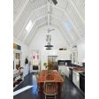 16" Cherokee Pendant, 975-Galvanized, Clear Glass, SWH-White Cloth Cord | Photo Courtesy of von Weise Associates