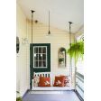 10” Sinclair Spoke Top Pendant Light, 250-Porcelain White, SBK-Standard Black Cord, No Arms, No Switch | Photo Courtesy of Mary and Randy Coleman