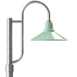 16" Aero LED, 311-Jadite, Single Decorative Post Mount, 975-Galvanized, Smooth Direct Burial Pole, 975-Galvanized
