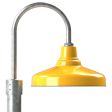 16" Union LED, 500-Buttery Yellow, Single Post Mount, 975-Galvanized, Smooth Direct Burial Pole, 975-Galvanized