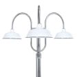 17" Bomber LED, 250-White, 3-Light Post Mount, 975-Galvanized, Smooth Direct Burial Pole, 975-Galvanized