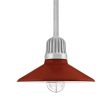 16" Touchdown, 400-Barn Red, Heat Sink in 975-Galvanized, Mounting in 975-Galvanized, WGG-Wire Guard in 975-Galvanized, CLR-Clear Glass