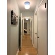 Kao Primary Schoolhouse Flush Mount, 715-Delphite Blue, Small Opaque Glass | Photo Courtesy of Homeowner