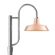16" The Original™ LED, 995-Natural Raw Copper, Single Decorative Post Mount, 975-Galvanized, Smooth Direct Burial Pole, 975-Galvanized
