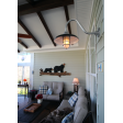 14" Bridgeport, 100-Black, CGG-Standard Cast Guard in 975-Galvanized, FST-Frosted Glass, G15 Gooseneck Arm in 975-Galvanized | Photo Courtesy of Homeowner