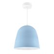 16" Egg LED Stem Mount, Exterior in 715-Delphite Blue, Interior in 200-White, Mounting in 200-White