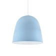 16" Egg LED Pendant, Exterior in 715-Delphite Blue PTMP, Interior in 200-White, CSW-White Cloth Cord