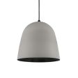 16" Egg LED, Exterior in 800-Industrial Grey, Interior in 100-Black, CSB-Black Cloth Cord