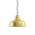 10" Esso, 997-Natural Raw Brass, Mounting in 975-Galvanized, CSGW-Gold & White Cloth Cord