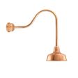 10" Esso, 995-Natural Raw Copper, G24 Gooseneck Arm, Decorative Backing Plate & Hex Cover