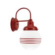 Round Schoolhouse Sconce, 400-Barn Red, Opaque Glass, Four Painted Band