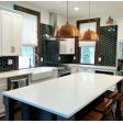 16” Shade, 995-Raw Copper Interior & Exterior, CSBW-Black & White Cloth Cord (Also pictured: Gladstone Wall Sconce) | Photo Courtesy of Building Company Number 7 (@buildingcompanynumber.7)