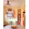 Primary Schoolhouse Semi-Flush Mount Light, 400-Barn Red, Large Opaque Glass, Triple Painted Bands in 400-Barn Red | Photo Courtesy of Homeowner