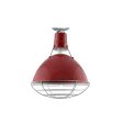 12" Wilcox Uplight Flush Mount, 400-Barn Red, Wire Cage, 975-Galvanized, Mounting in 975-Galvanized