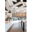 20” Wilcox, 100-Black, 4 ft of Chain in 100-Black with SBK-Standard Black Cord | Photo Courtesy of Janks Design Group, Breka Bakery, Symmetry Lighting and Christine Pienaar Photography