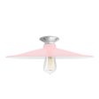 15" Conoco, 480-Blush Pink, Mounting in 975-Galvanized, Nostalgic Edison-Style 1910 Era 60 Watt Light Bulb