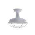 16" The Original™ LED Flush Mount, 800-Industrial Grey, Wire Cage, 975-Galvanized